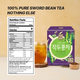[Nokchawon] Swordbean Tea for Stocking Stuffers and White Elephant Gifts, 20 Count Tea Bags