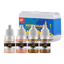 VM FIGURE Skin Tone Series Eco Friendly Water Based Color 4 Bottles x 5 ml (0.17 fl.oz.) Brush Paint Miniature Painting Kit Acrylic Resin Pigment for Models, Figures, and Crafts