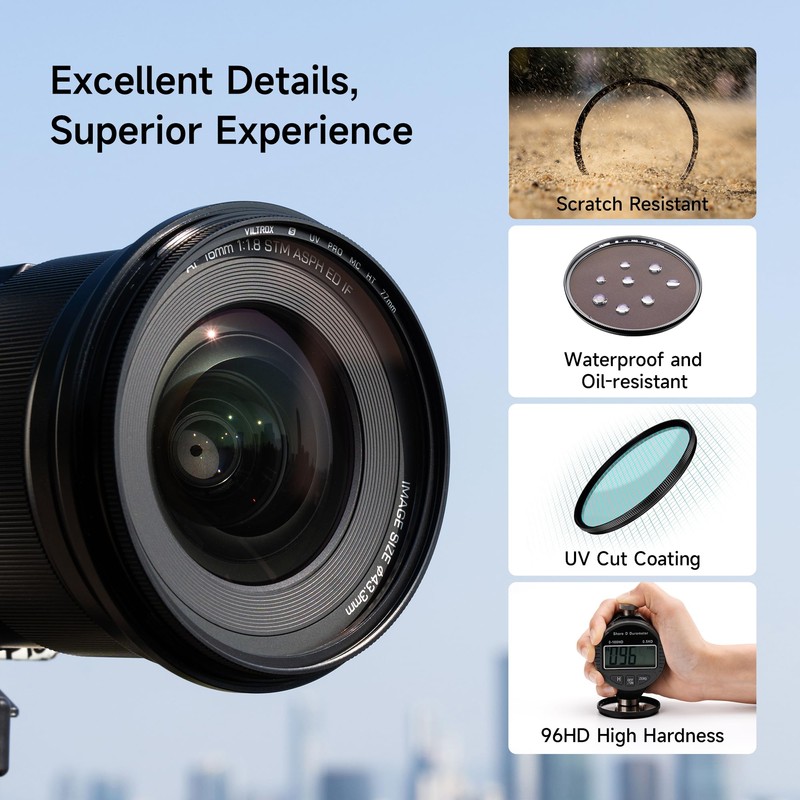 VILTROX 72mm MC UV Protection Filter 18 Multi-Layer Coatings UHD