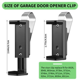 MAEZOE 2 PCS Garage Door Opener Clip for Visor, Universal Car Garage Remote Control Holder, Compatible with Liftmaster, Sears and Chamberlain, Fits for 4.5-6.7cm Remote Control