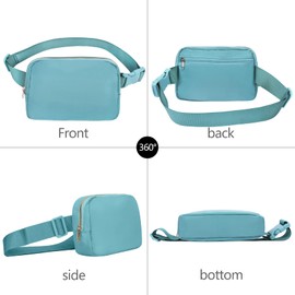 VOROLO Waist Pack for Running Fanny Pack for Women and Men Crossbody Belt Bag Bum Bag with Adjustable Strap for Sports Light Blue