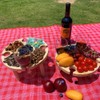 Portable Picnic Table Wooden Folding Table with Glass Stand Easy