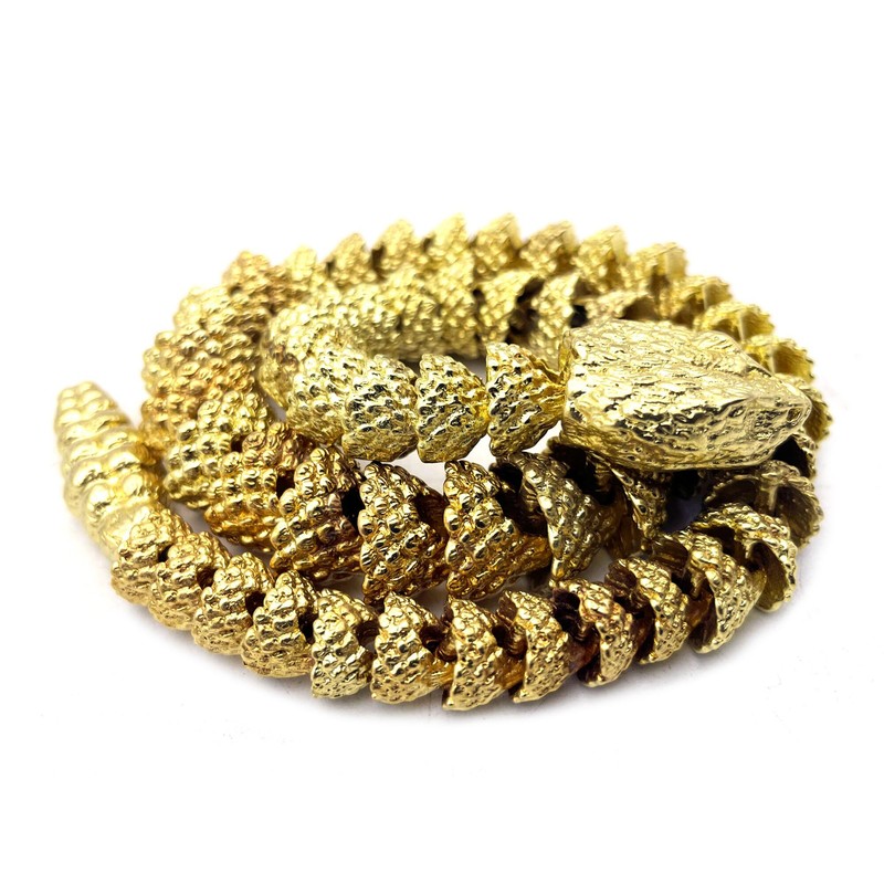 Brass Snake Statue Sculpture Frgurine Gift for Snake Lover Desktop