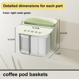 Jaugufiy Tea Bag Holder Tea Holder Tea Bags Organizer Countertop Tea Coffee Sugar Organiser Box Coffee Capsule Holder for Home Office Bar (Green)