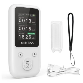 Modern Household Geiger Counter ABS Nuclear Radiation Detector for Radioactive Dose Radiation Survey Meter for X Beta Gamma RayColor: white, Accuracy: 0.01, Measurement Range: 0-10000 µSv/h