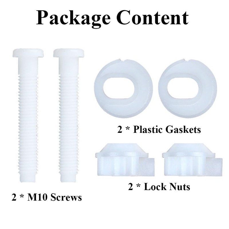 Toilet Seat Replacement Kit Made of Plastic, Toilet Seat Bolts