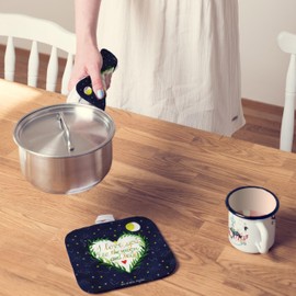 Mr. & Mrs. Panda Set of 2 Pot Holders Love u to The Moon & Back - Gift, Spring Decoration, Pot Holder with Saying, Adventure, Moon, Pot Holder Funny