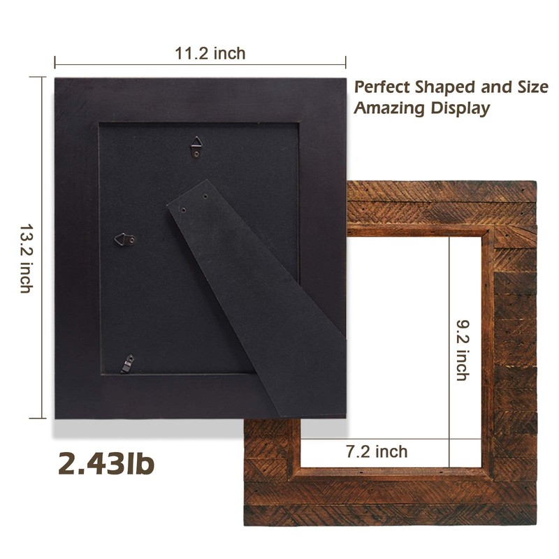 Eosglac Wooden Picture Frame 8x10 inch, Wood Plank Design with