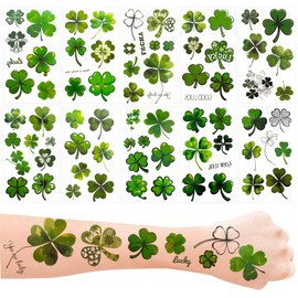 80Pcs St Patricks Day Tattoos,St Patricks Day Temporary Tattoos,St Patricks Day Face Stickers 10 Sheets