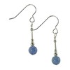 Small Blue Aventurine Gemstone & Sterling Silver Hook Drop Earrings