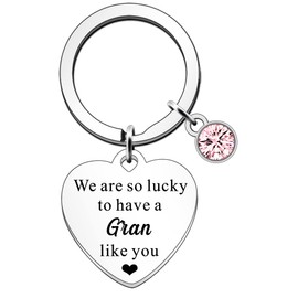 SDOFY Gran Gifts from Granddchildren Gran Keyring Gifts for Gran Birthday Gifts We are So Lucky to Have a Gran Like You Keychain