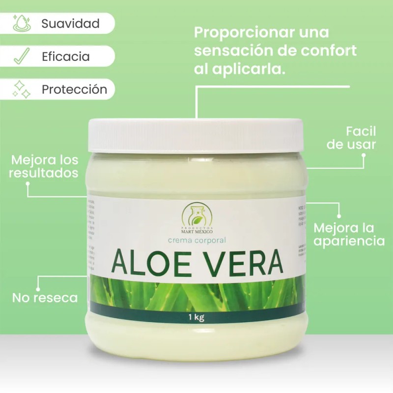 Crema Hidratante Áloe Vera 1 Kg Productos Mart México Piel