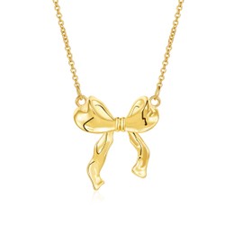 VULETO Gold Bow Necklace for Women Bowknot Dainty Bow Ribbon Pendant Chain Bow Ties Jewelry Gifts Gold