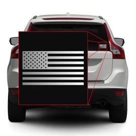 Hill Country Vinyl American US Flag [Pick Color/Size] Vinyl Decal Sticker for Laptop/Car/Truck/Window/Bumper (10in x 5.5in, Gloss Metallic Silver)