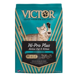Victor Super Premium Cat Food – Hi-Pro Plus Active Cat and Kitten – Dry Cat Food for Active Cats – All Breeds and All Life Stages from Kitten to Adult, 15lb