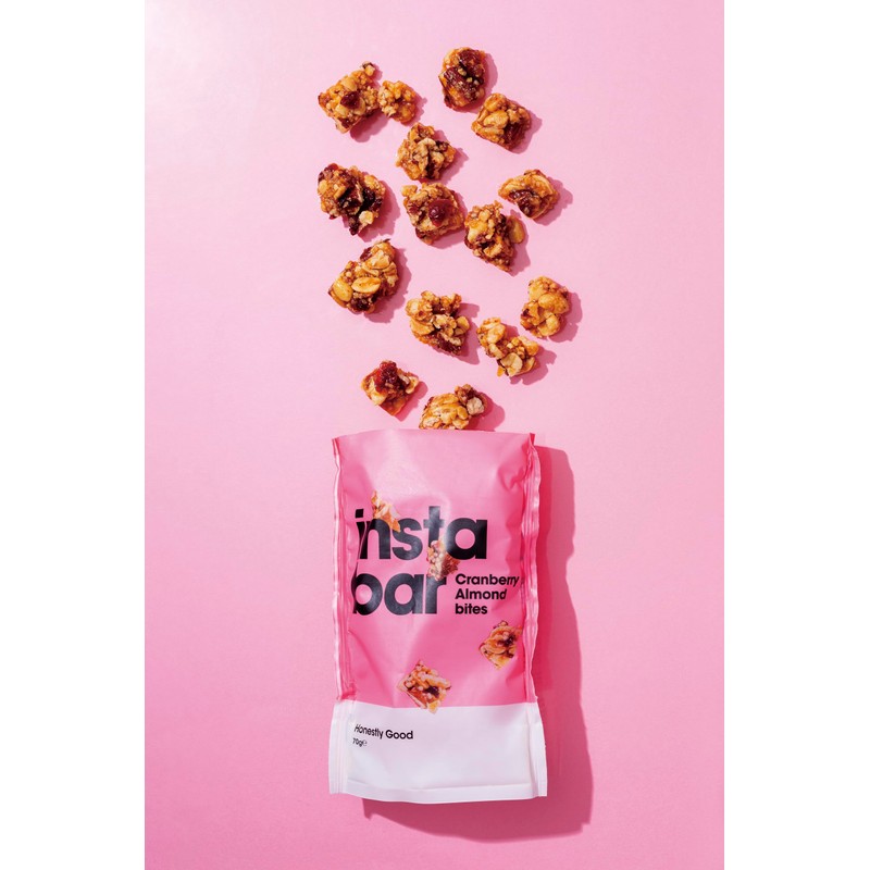 instabar(インスタバー) クランベリー&アーモンドバイツ70g(グルテンフリー ギルトフリー プロテイン 一口サイズ)