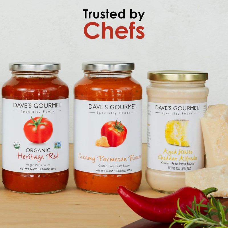 Dave's Gourmet Aged White Cheddar Alfredo Pasta Sauce - Rich