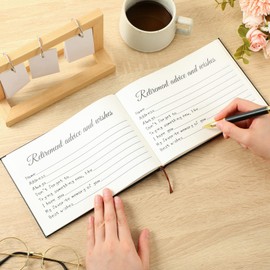 Ctosree Retirement Guest Book with Signature Pen Retirement Party Gift Supplies for Women Men Office Colleague Advice and Wishes Decorations(Palm)