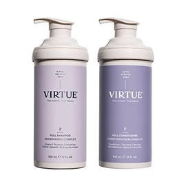 VIRTUE Juego de champú y acondicionador voluminizador sin sulfato completo espesa, seguro para todo tipo de cabello, color seguro