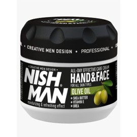 NISHMAN Hand, Face and Body Cream for Men, 300 ml - Olive Oil Extract - Smoothing, Nourishing Moisturizing Refreshing Effect- Contains Shea Butter, Vitamin-E, Urea – Daily Care Cream