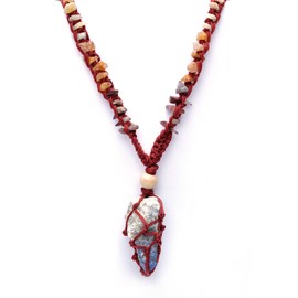 Handcrafted Real Crystal Necklace for Men, Stone Necklace for Women, 7 Chakra Necklace Crystal with Braided Rope, Spritual Rope Necklace with Crystal Pendant by Karma Pledge (Lapis Lazuli)