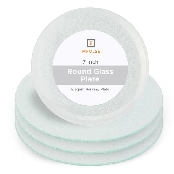 IMPULSE! Splendido Glass Medium Plate 7" (White) Set of 4-