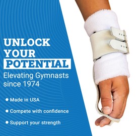 Gibson Summit High Bar Double Buckle Gymnastics Grips for Boys - Durable Leather Straps for Secure Grip - Hand Grips for Gymnastics Bars Kids - Gymnastics Equipment & Accessories, Made In USA - Medium