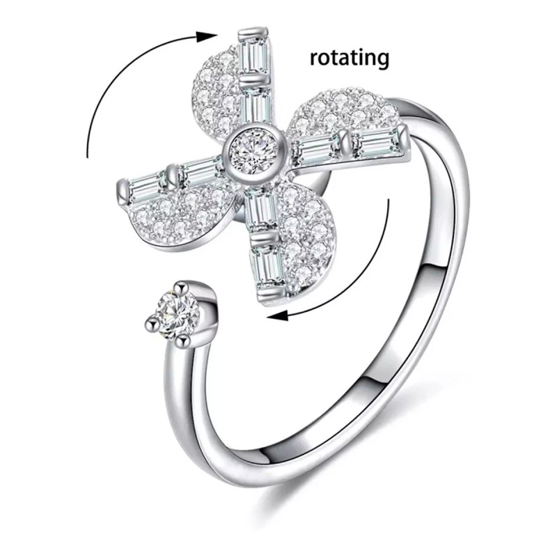 Veraly Anillo De Ansiedad Giratorio Ajustable Fidget Joyas Alivio