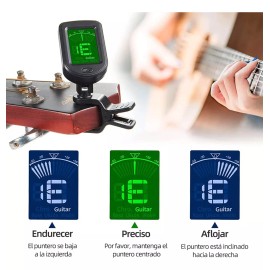 Jeswo Afinador Para Guitarra Ukelele Violín Bajo Instrumentos Clip