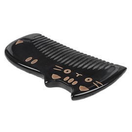 ORFOFE Natural Horn Wide Tooth Comb for Multi Functional Detangler Gentle Scalp for Curly Hair Portable Lightweight Friendly Design