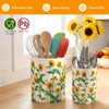 Sunflower Utensil Holder, 7.1"+5.4" Ceramic Utensil Holder for Kitchen Counter,