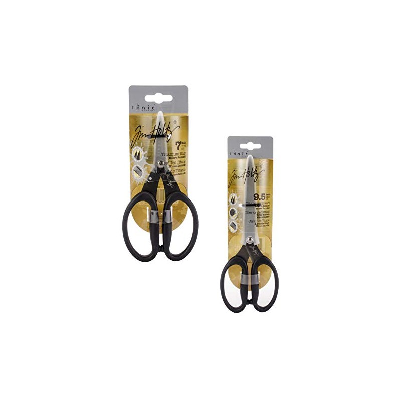 Tim Holtz Micro-Serrated Titanium Shears & Snips Scissor Set, 9.5
