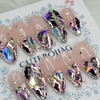 Pink Full Stone Gra Handmade Nail Tip Pedi Tip -