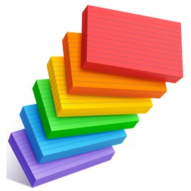 Colored Index Cards 3x5 Inch - 300 Count Ruled Flash Cards for Studing