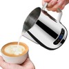 QLESHINING Milk jug Frothing with Thermometer, Stainless Steel Coffee Pitcher
