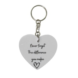 969 - Thank You Gift, Never Forget The Difference You Make Hanging Ornament, Hanging Plaque Keyring Heart Acrylic Gift