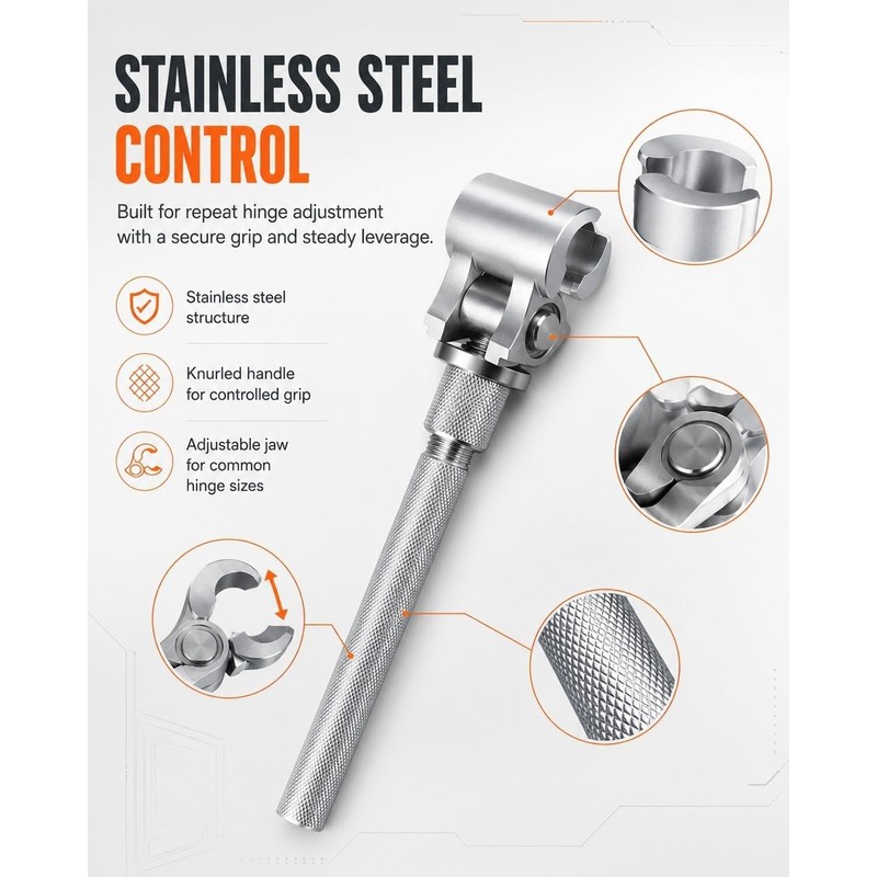 Universal Adjustable Door Hinge Wrench Stainless Steel Door Alignment Tool