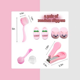 Hedgehog Bath Supplies Small Animal Bath Supplies Include Foldable Bathtub 1 Hamster Hedgehog Nail Clipper Trimmer 1 Cleaning Brush A Pair of Random slippers