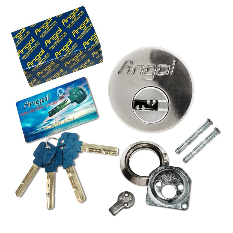 Angal Combo 1-1/8" High Security Cylinder (Silver)