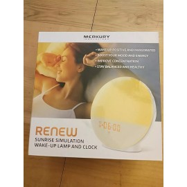 Merkury Innovations Renew Sunrise Simulation Wake-Up Lamp and Clock New In Box