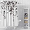 BIVINAR Black and White Eucalyptus Leaves Shower Curtain, Watercolor Plant