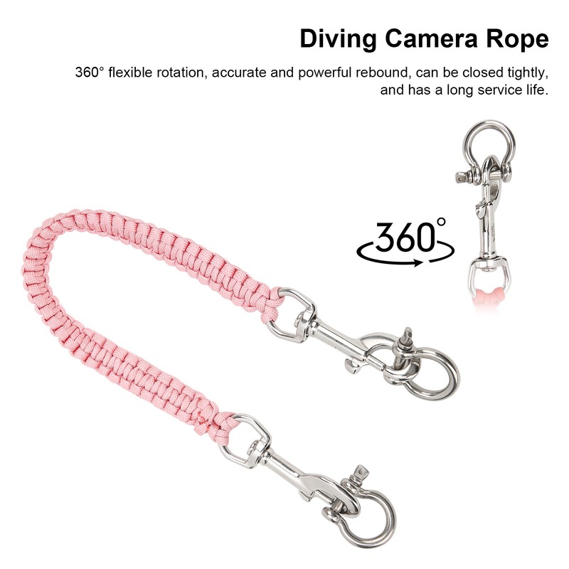 Diving Camera Lanyard Corrosion Rust Resistance 360° Flexible Rotation Diving