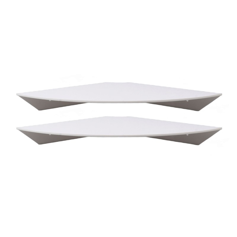 2pcs Wall Mount Floating Corner Shelves Quarter Round Hanging Corner
