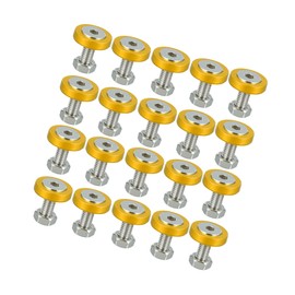 Hihaha 20pcs Motorcycle Gold Tone Fender Bumper Washer Bolt Nut Kit Durable Material