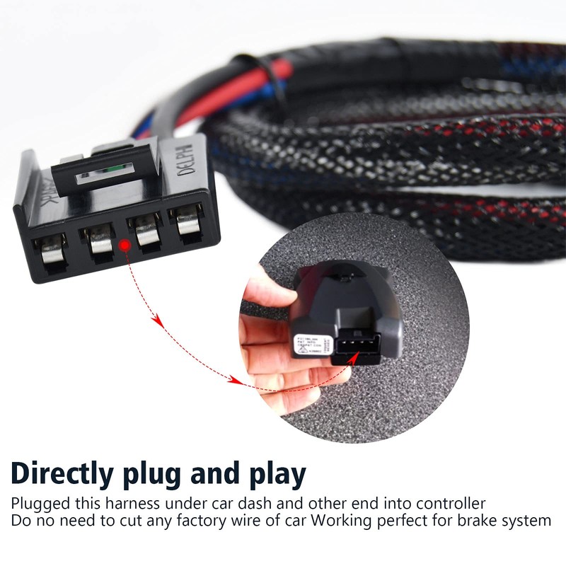 RED WOLF Brake Control Wiring Harness Fit for 1995-2009 Dodge