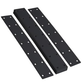 12-3/4”Long Black Flat Mending Plate with 14 Counter Sunk Screw Holes, 1.97” Wide, Stainless Steel Joint Straight Bracket Braces Straps Repairing Fixing Connector for Supporting Backing (8 Pack)