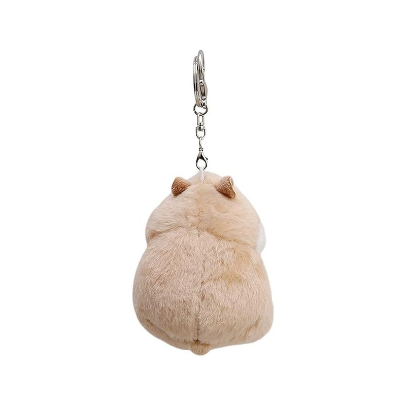 Gowxs Brown Hamster Keychain, Keychain with Hamster Keyring, Cute Soft