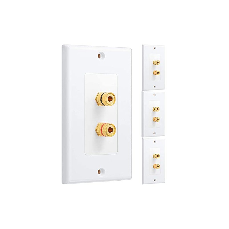 Tuperoymse 4 Pack Single Gang 1.0 Speaker Wire Wall Plate