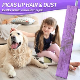 IVYROLL 24" Microfiber Mop for Floor Cleaning, Dry and Wet Floor Mop for Hardwood, Laminate, Tile, Vinyl, with 4 Washable Reusable Microfiber Pads