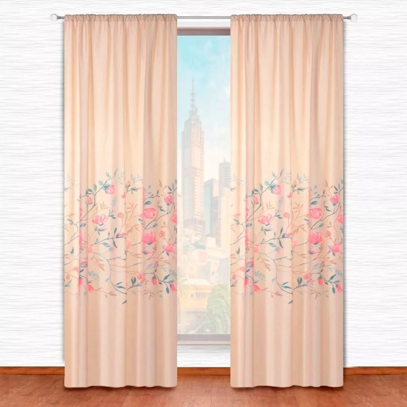 Elefantito Cortinas Azalea 2 Paneles De 1.30 X 2.20 Beige